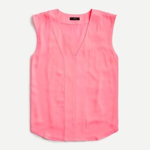 J. Crew Vibrant Pink V-Neck Blouse